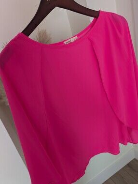 Love Culture Hot Pink Chiffon Top Cape Top